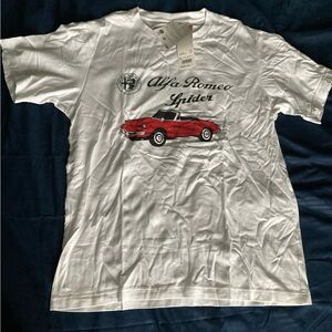 Uniqlo White T-Shirt with Red Car Design